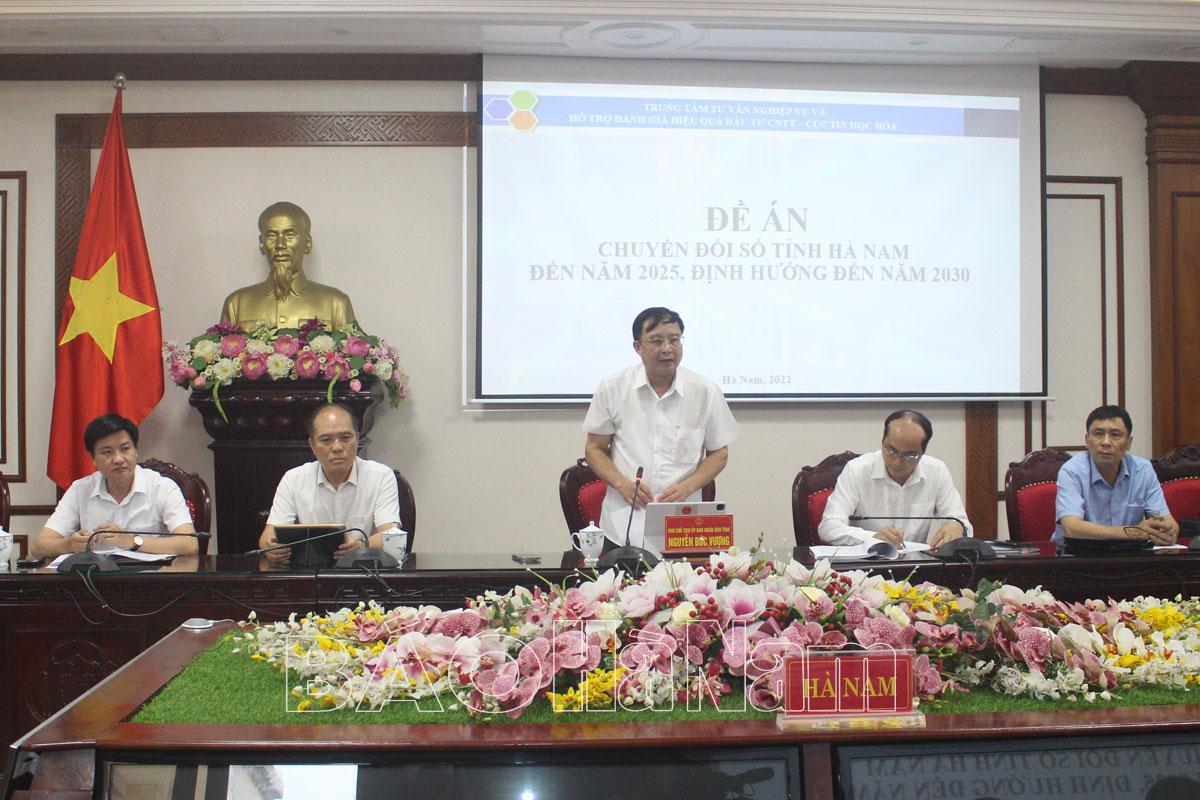 UBND tỉnh nghe báo cáo Dự thảo Đề án chuyển đổi số đến năm 2025, định hướng đến năm 2030