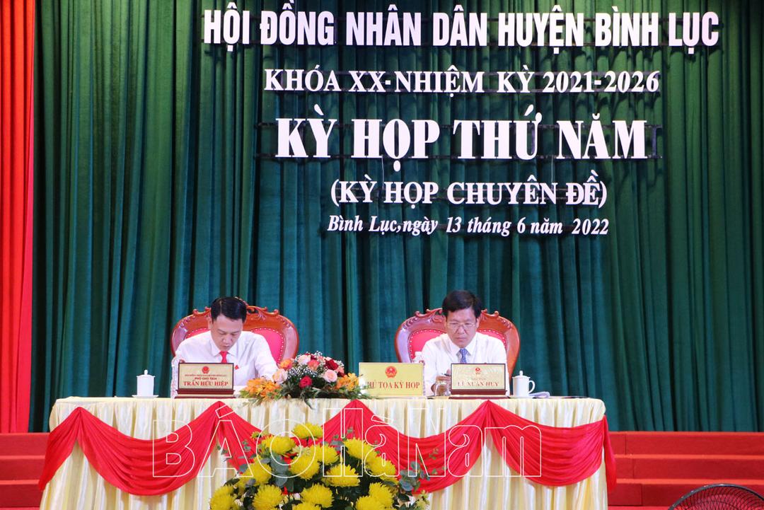 HĐND huyện Bình Lục tổ chức Kỳ họp chuyên đề thông qua 04 nghị quyết về kinh tế - xã hội