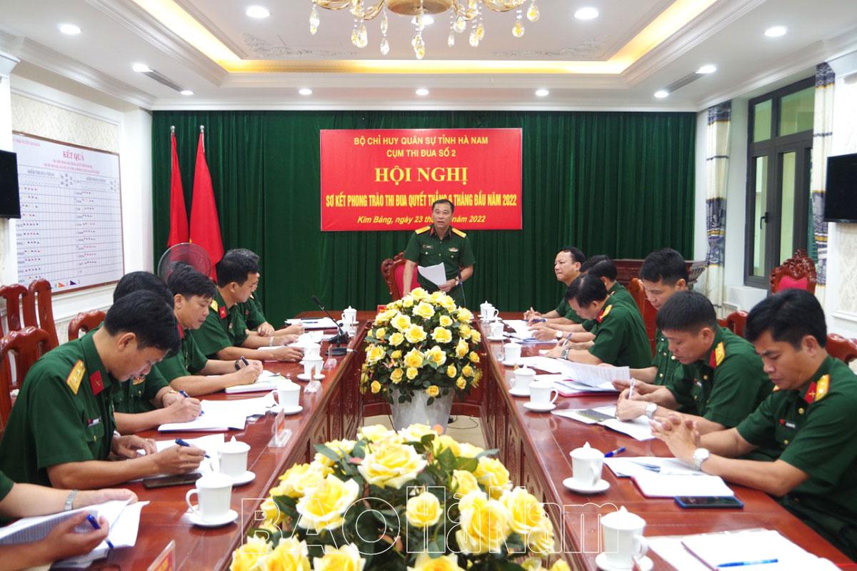 Cụm thi đua số 2, Bộ CHQS tỉnh sơ kết phong trào thi đua Quyết thắng 6 tháng đầu năm