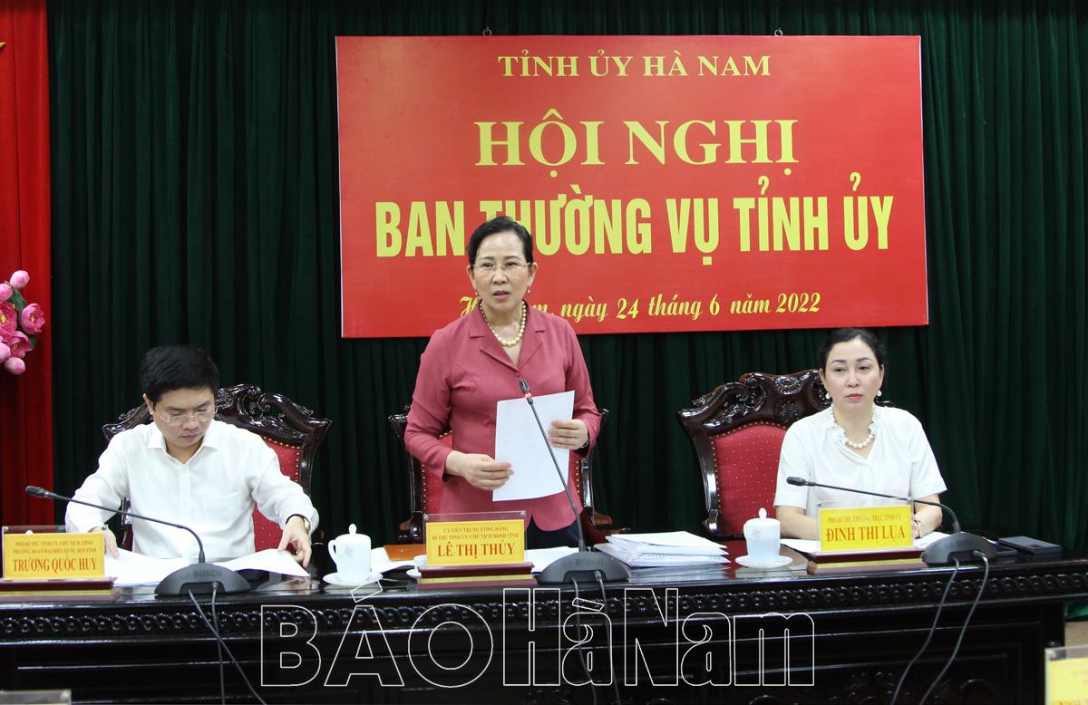 BTV Tỉnh ủy họp nghe báo cáo và thảo luận các nội dung theo thẩm quyền