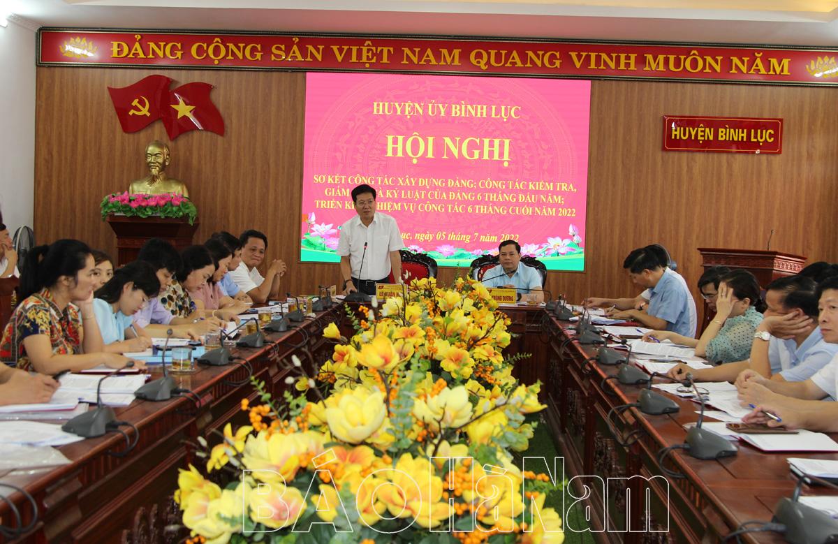 Huyện ủy Bình Lục triển khai nhiệm vụ công tác xây dựng Đảng, KTGS 6 tháng cuối năm