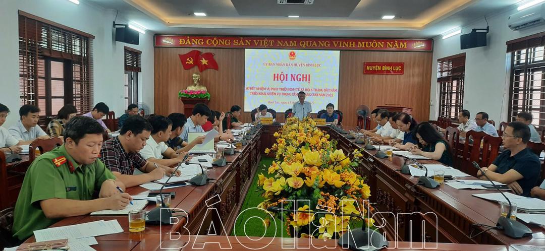 UBND huyện Bình Lục triển khai nhiệm vụ phát triển KT-XH 6 tháng cuối năm