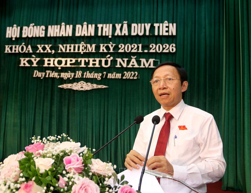Thị xã Duy Tiên khai mạc kỳ họp thứ 5 khóa XX, nhiệm kỳ 2021-2026