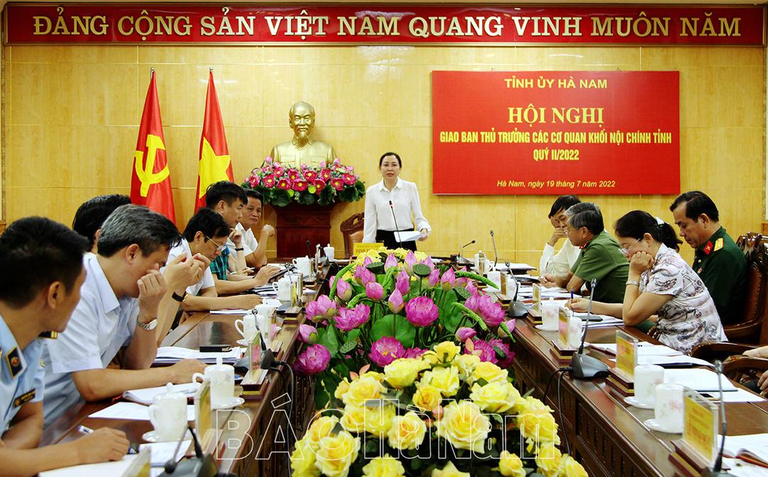 Giao ban thủ trưởng các cơ quan Khối Nội chính quý II