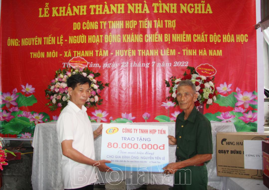 Khánh thành trao nhà tình nghĩa cho nạn nhân chất độc da cam xã Thanh Tâm