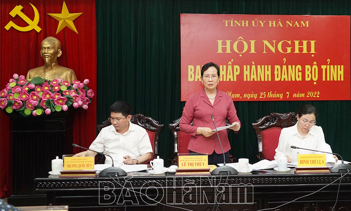 BTV Tỉnh ủy cho ý kiến, cho chủ trương điều chỉnh bổ sung một số nội dung trình Kỳ họp HĐND tỉnh