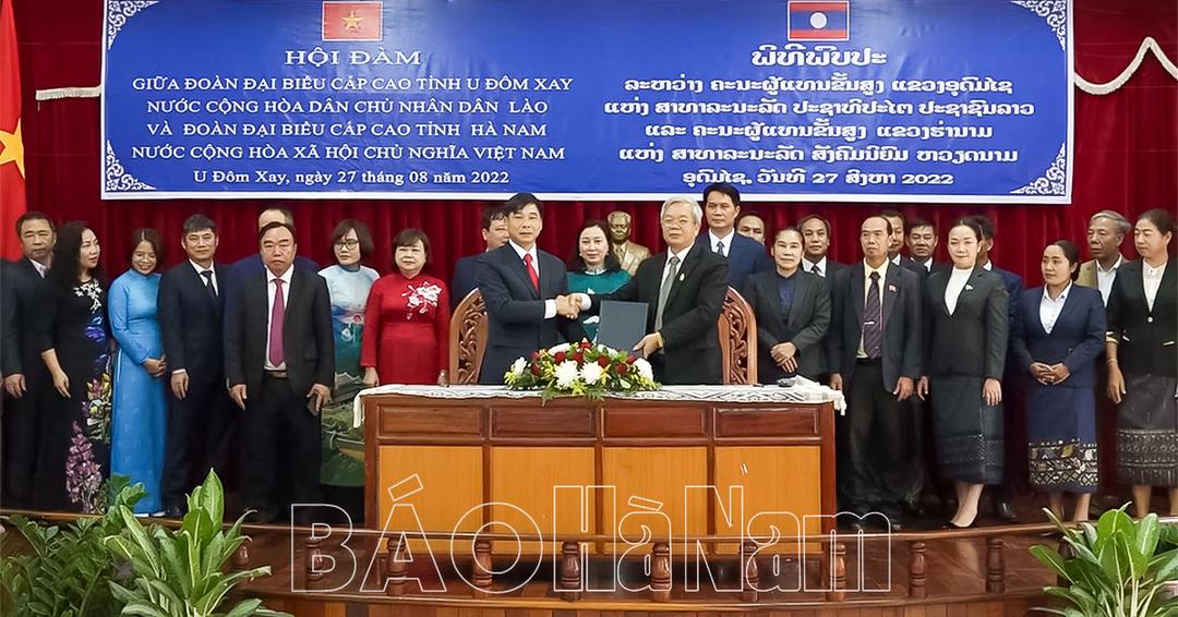 Đoàn đại biểu tỉnh Hà Nam thăm, làm việc tại tỉnh U-đôm-xay (Lào)