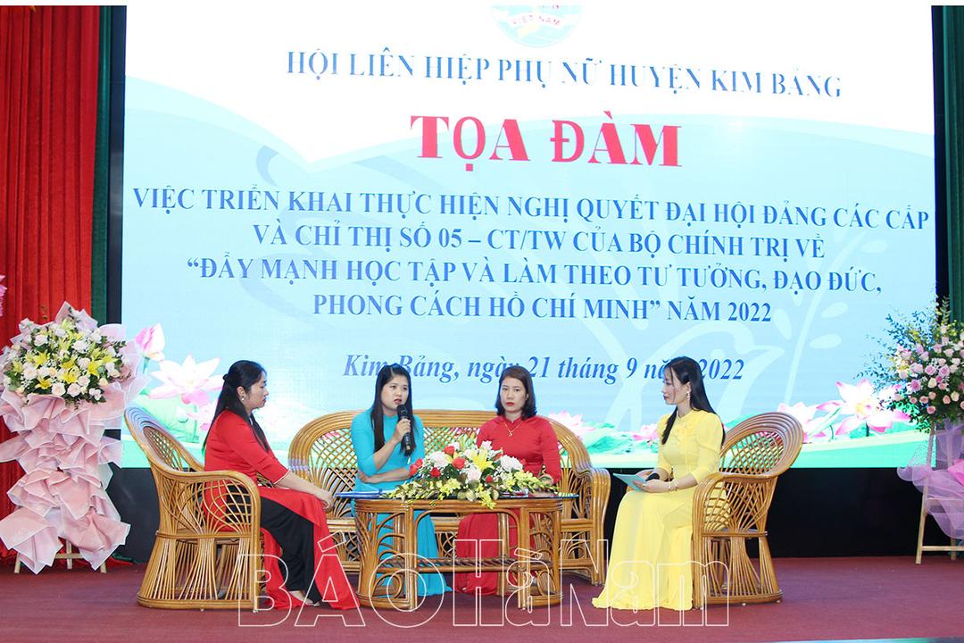 Hội LHPN huyện Kim Bảng tọa đàm việc triển khai thực hiện nghị quyết đại hội Đảng các cấp và Chỉ thị 05 của Bộ Chính trị