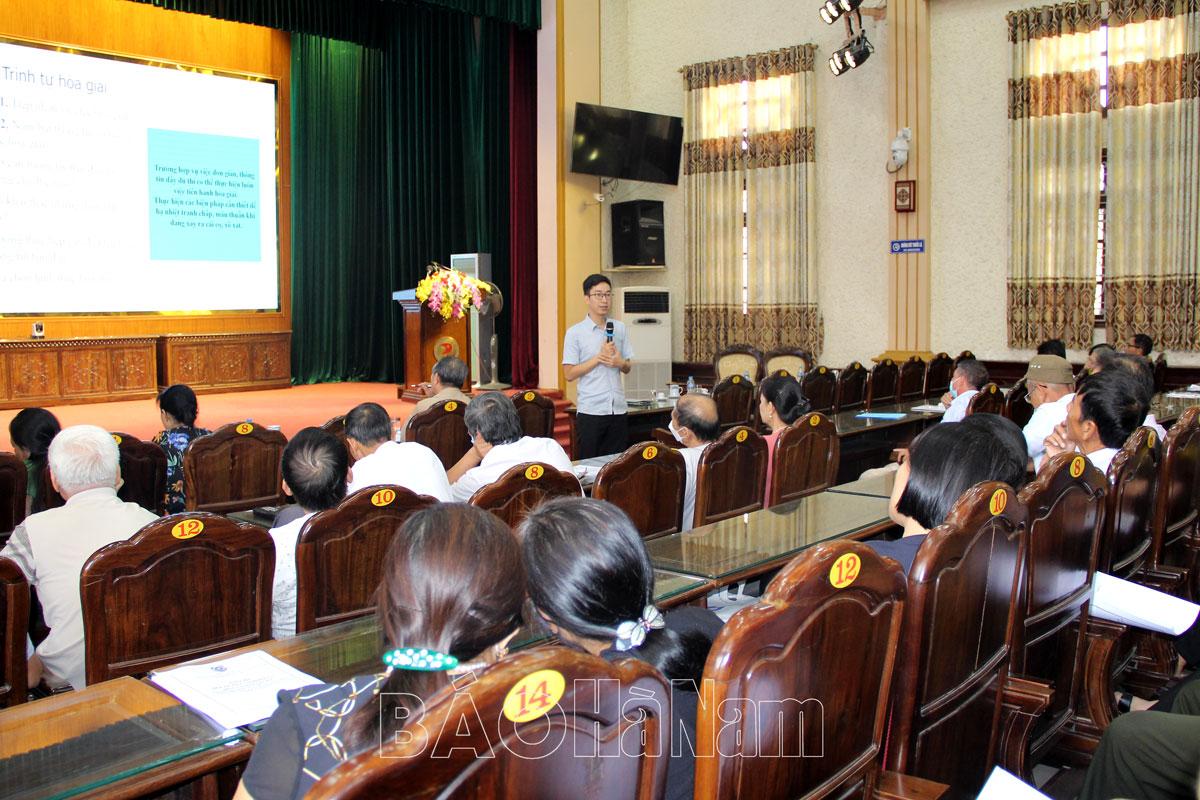 Thành phố Phủ Lý tập huấn, hướng dẫn nghiệp vụ hòa giải ở cơ sở