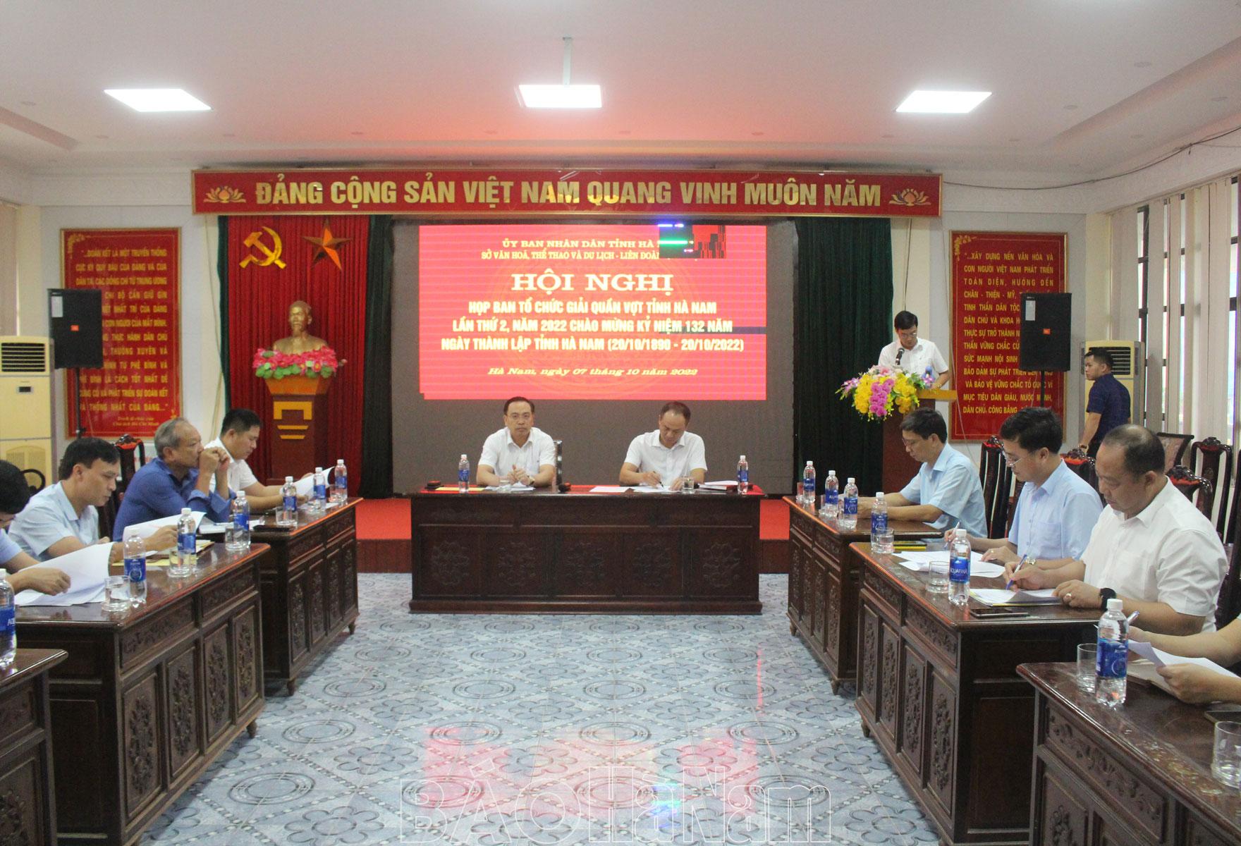 Họp Ban tổ chức Giải Quần vợt tỉnh Hà Nam mở rộng lần thứ II