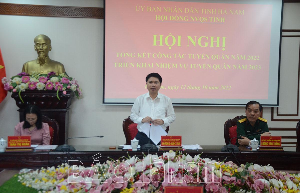 Chủ tịch UBND tỉnh Trương Quốc Huy yêu cầu: Tập trung lãnh đạo, tổ chức thực hiện hiệu quả công tác tuyển quân năm 2023