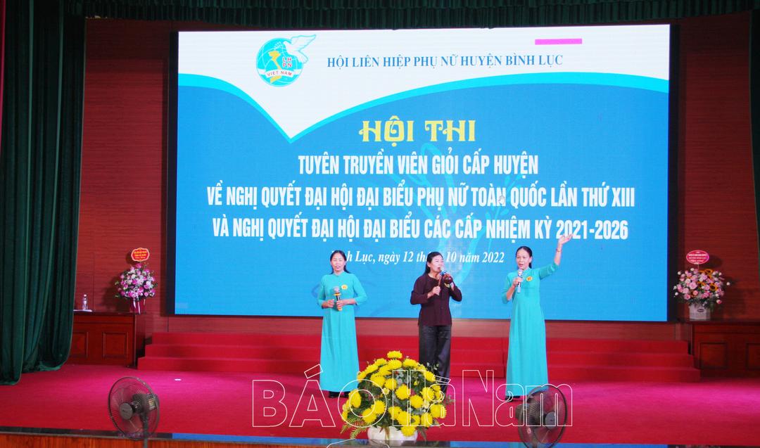 Hội LHPN Bình Lục tổ chức Hội thi tuyên truyền viên giỏi về thực hiện nghị quyết Đại hội phụ nữ các cấp
