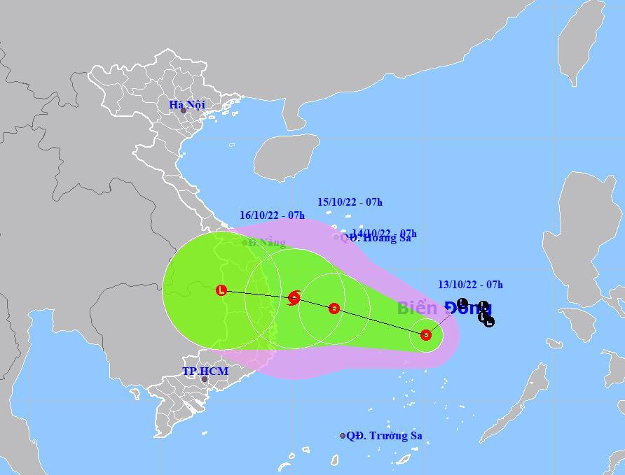 Áp thấp nhiệt đới cách đảo Song Tử Tây khoảng 180km về phía Bắc