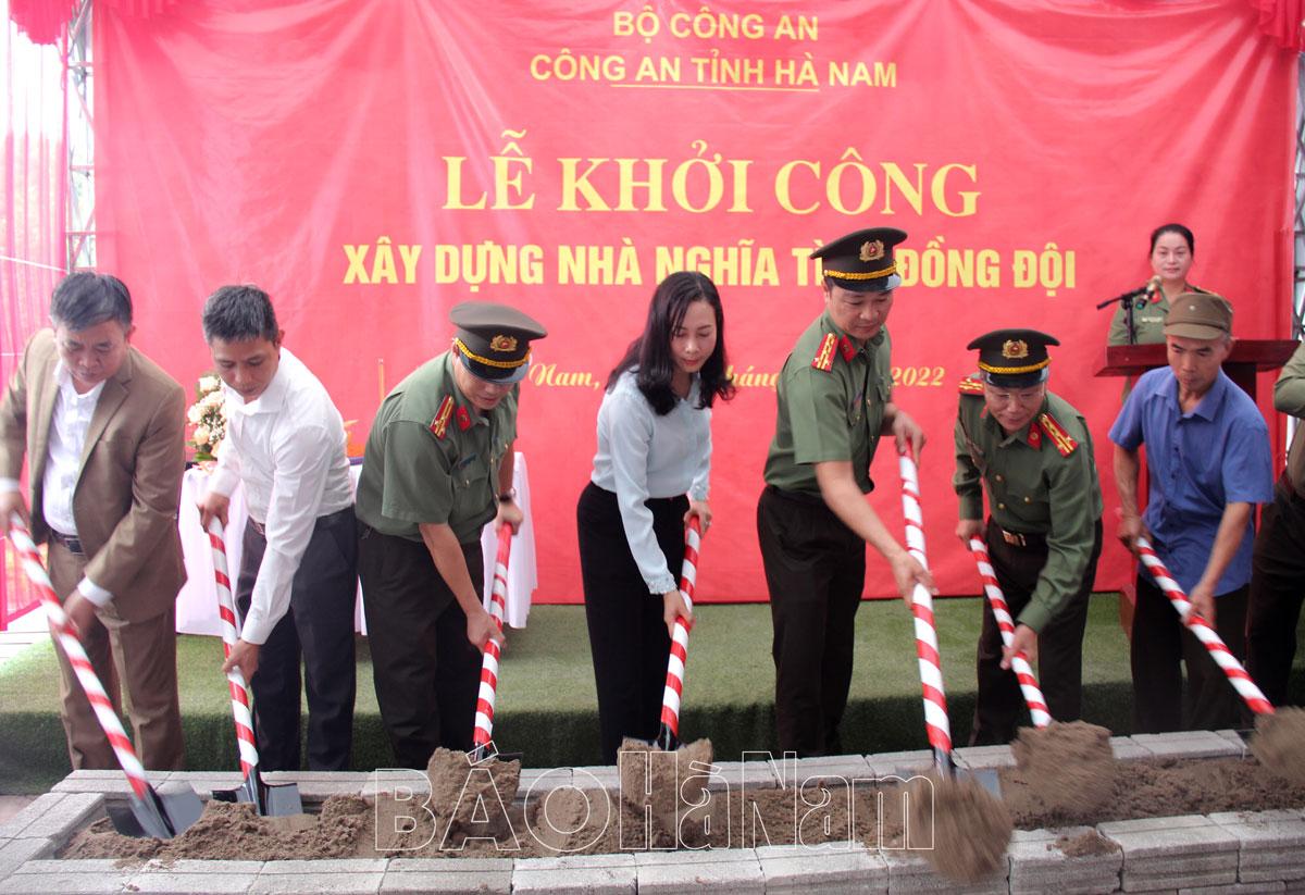 Công an Hà Nam khởi công xây dựng nhà nghĩa tình đồng đội