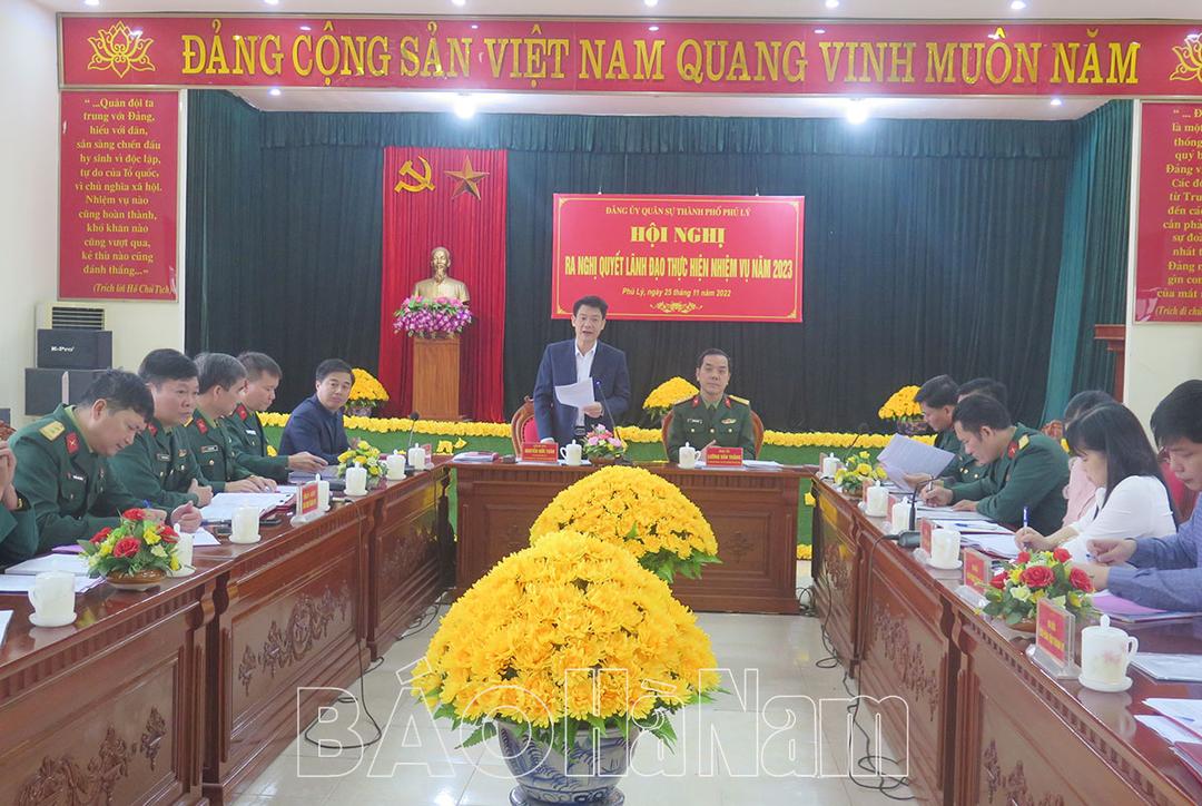 ĐUQS thành phố Phủ Lý, huyện Bình Lục ra nghị quyết lãnh đạo thực hiện nhiệm vụ năm 2023