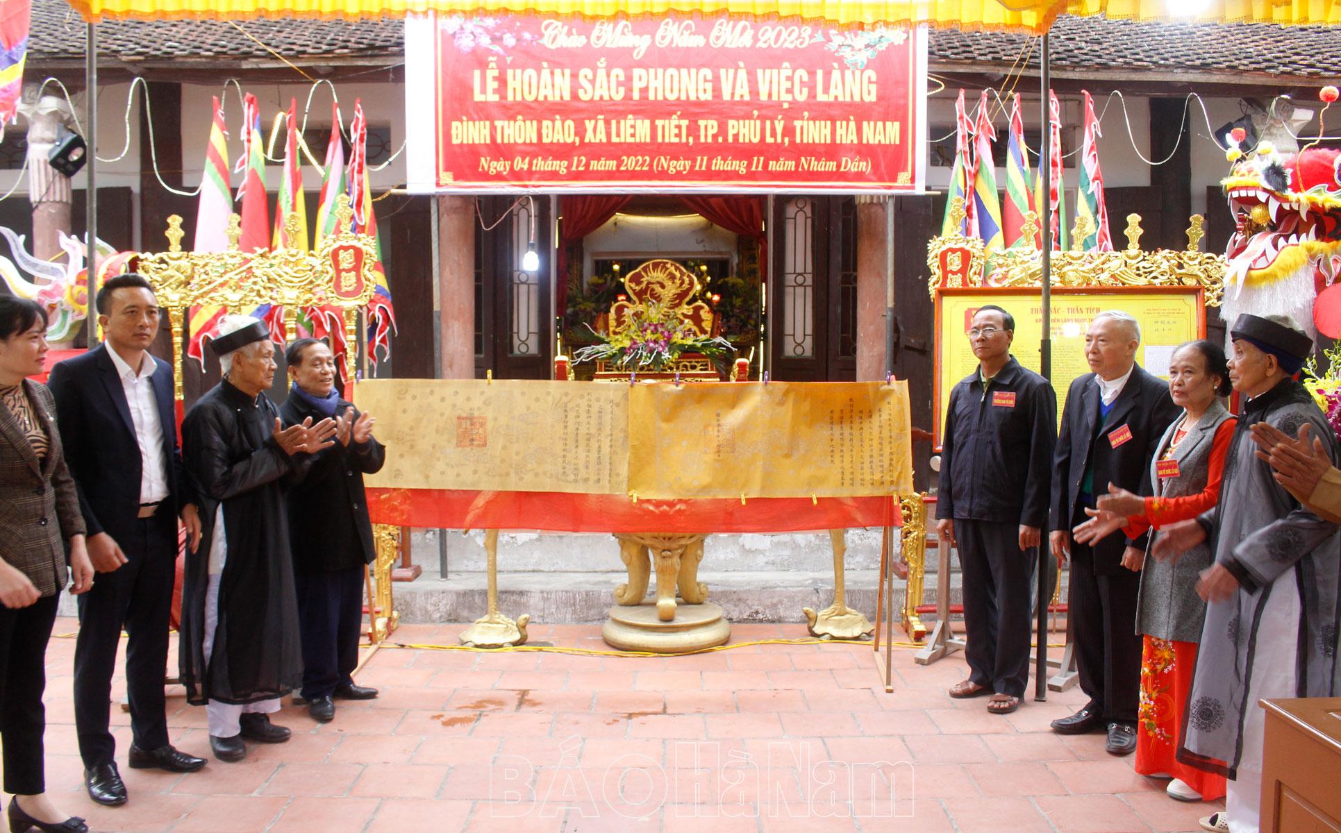 Lễ hoàn sắc phong đình thôn Đào, xã Liêm Tiết