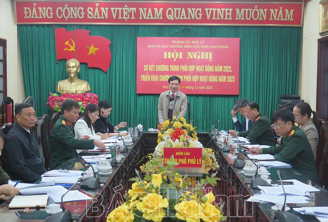Thành phố Phủ Lý sơ kết chương trình phối hợp hoạt động năm 2022