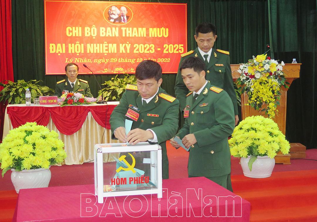 Chi bộ Ban Tham mưu, Đảng bộ Quân sự huyện Lý Nhân tổ chức đại hội nhiệm kỳ 2023-2025