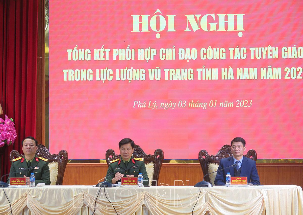 Tổng kết công tác tuyên giáo trong lực lượng vũ trang tỉnh