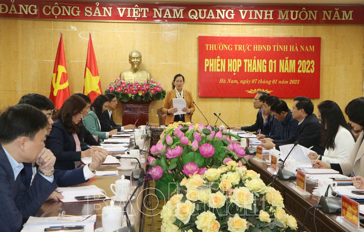 Thường trực HĐND tỉnh họp phiên thường kỳ tháng 1/2023