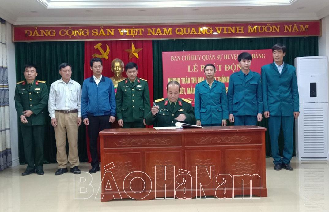 Ban CHQS huyện Kim Bảng phát động phong trào thi đua Quyết thắng năm 2023