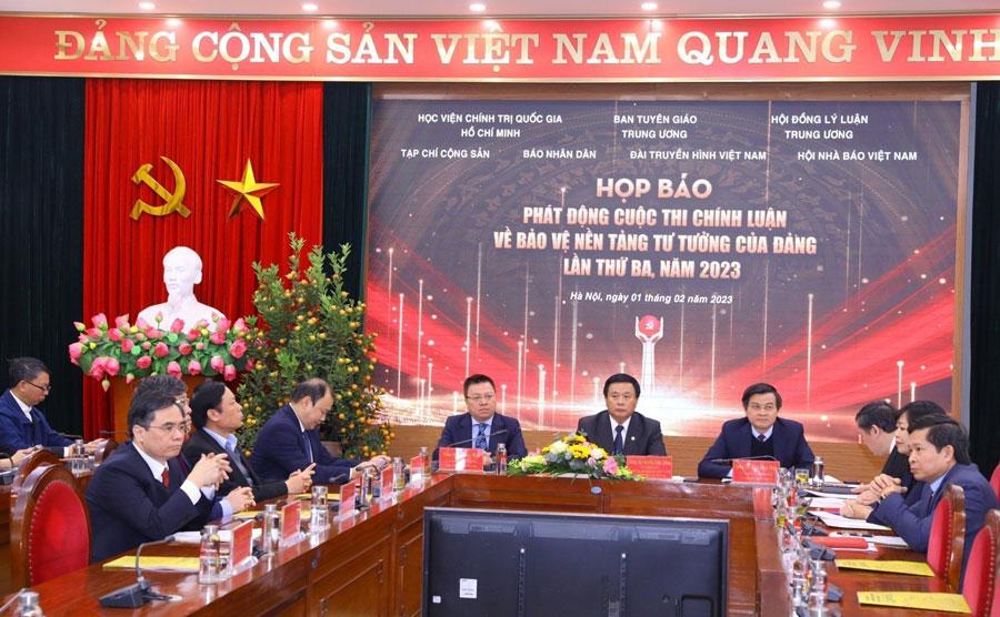 Họp báo phát động Cuộc thi chính luận về bảo vệ nền tảng tư tưởng của Đảng lần thứ Ba, năm 2023