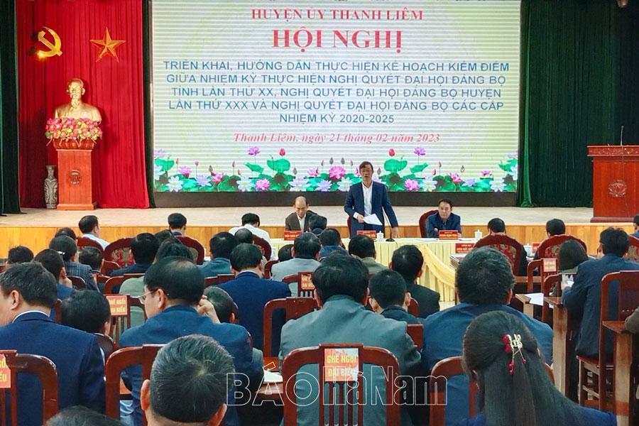 Huyện ủy Thanh Liêm triển khai hướng dẫn kiểm điểm giữa nhiệm kỳ thực hiện Nghị quyết Đại hội Đảng bộ các cấp nhiệm kỳ 2020-2025