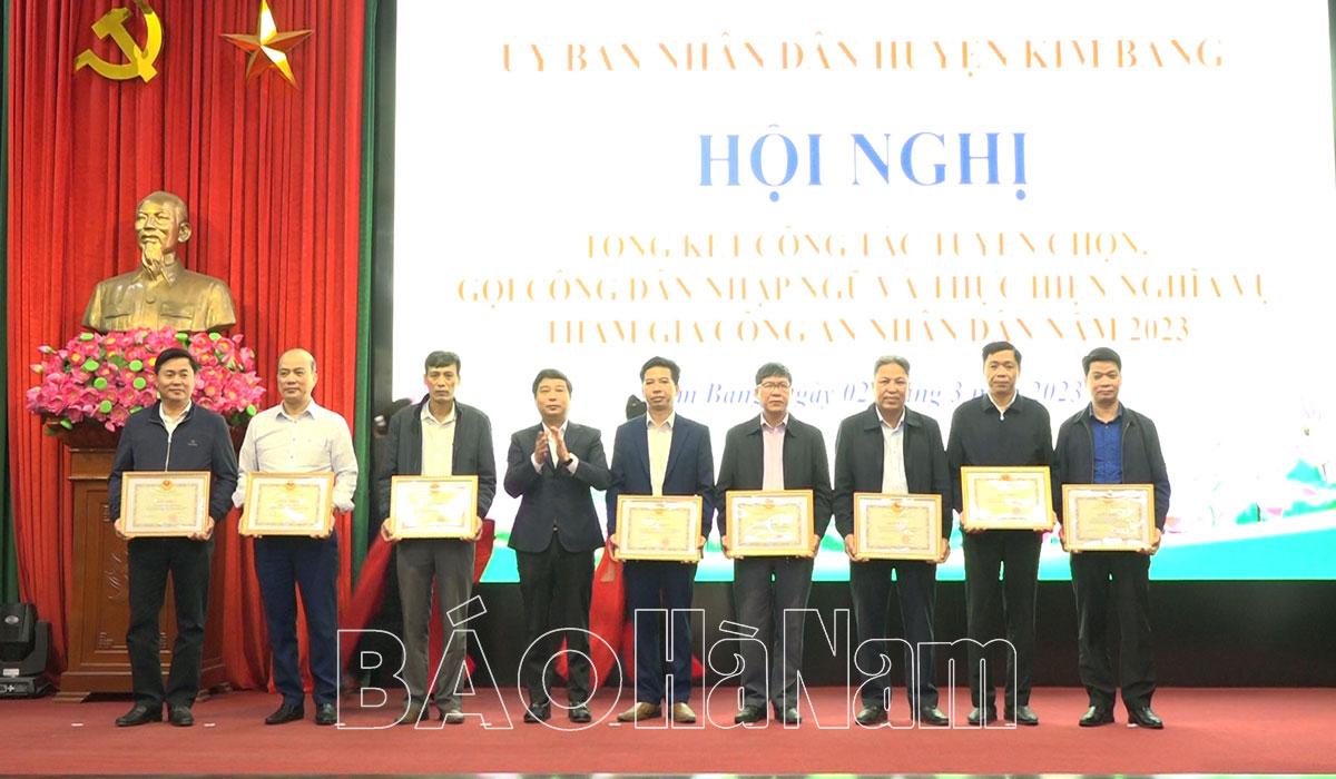 Kim Bảng tổng kết công tác tuyển chọn, gọi công dân nhập ngũ và tham gia nghĩa vụ công an nhân dân năm 2023