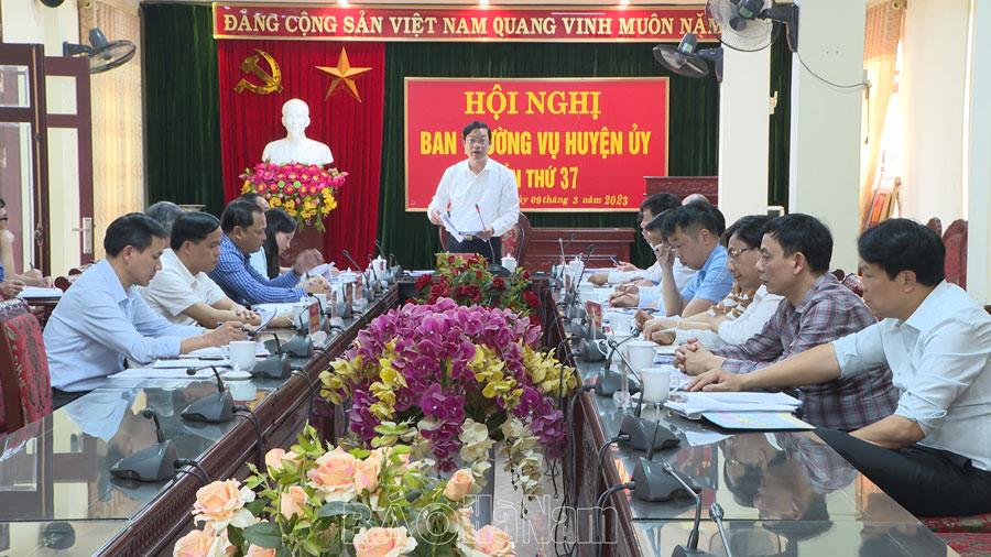 BTV Huyện ủy Thanh Liêm họp thông qua Báo cáo Kiểm điểm giữa nhiệm kỳ thực hiện Nghị quyết Đại hội Đảng bộ các cấp