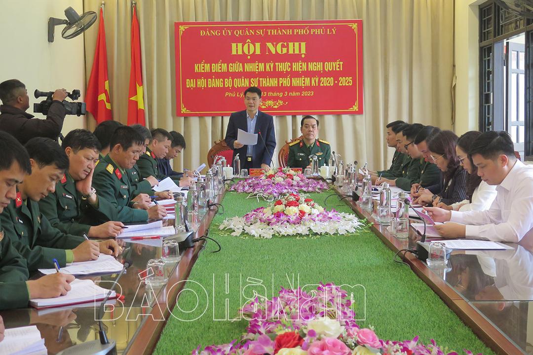 Đảng uỷ Quân sự thành phố Phủ Lý kiểm điểm giữa nhiệm 2020-2025