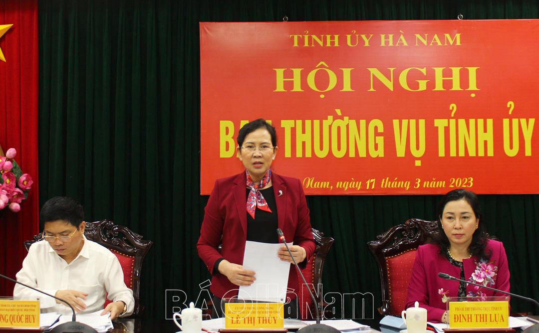 BTV Tỉnh uỷ làm việc với BTV Thành uỷ Phủ Lý về kiểm điểm giữa nhiệm kỳ và cho ý kiến, chủ trương về một số nội dung KT-XH