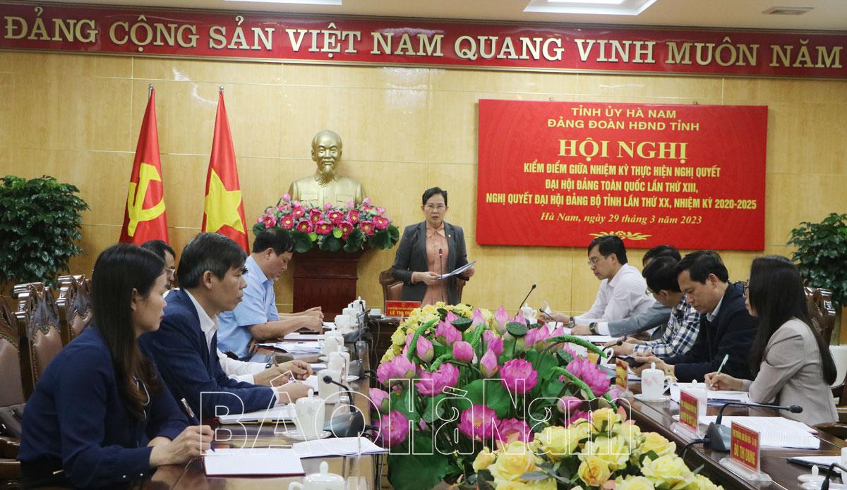 Đảng đoàn HĐND tỉnh kiểm điểm giữa nhiệm kỳ thực hiện Nghị quyết Đại hội Đảng toàn quốc lần thứ XIII, Nghị quyết Đại hội Đảng bộ tỉnh lần thứ XX, nhiệm kỳ 2020-2025