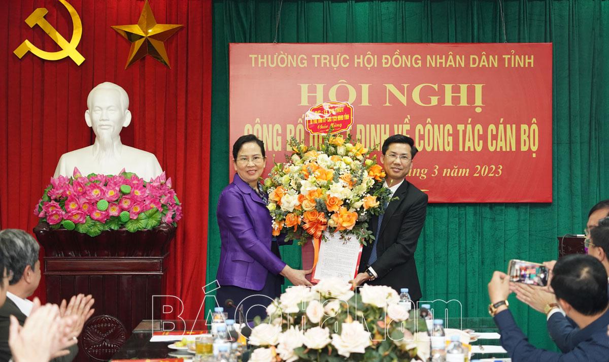 Công bố Quyết định bổ nhiệm Chánh Văn phòng Đoàn ĐBQH và HĐND tỉnh