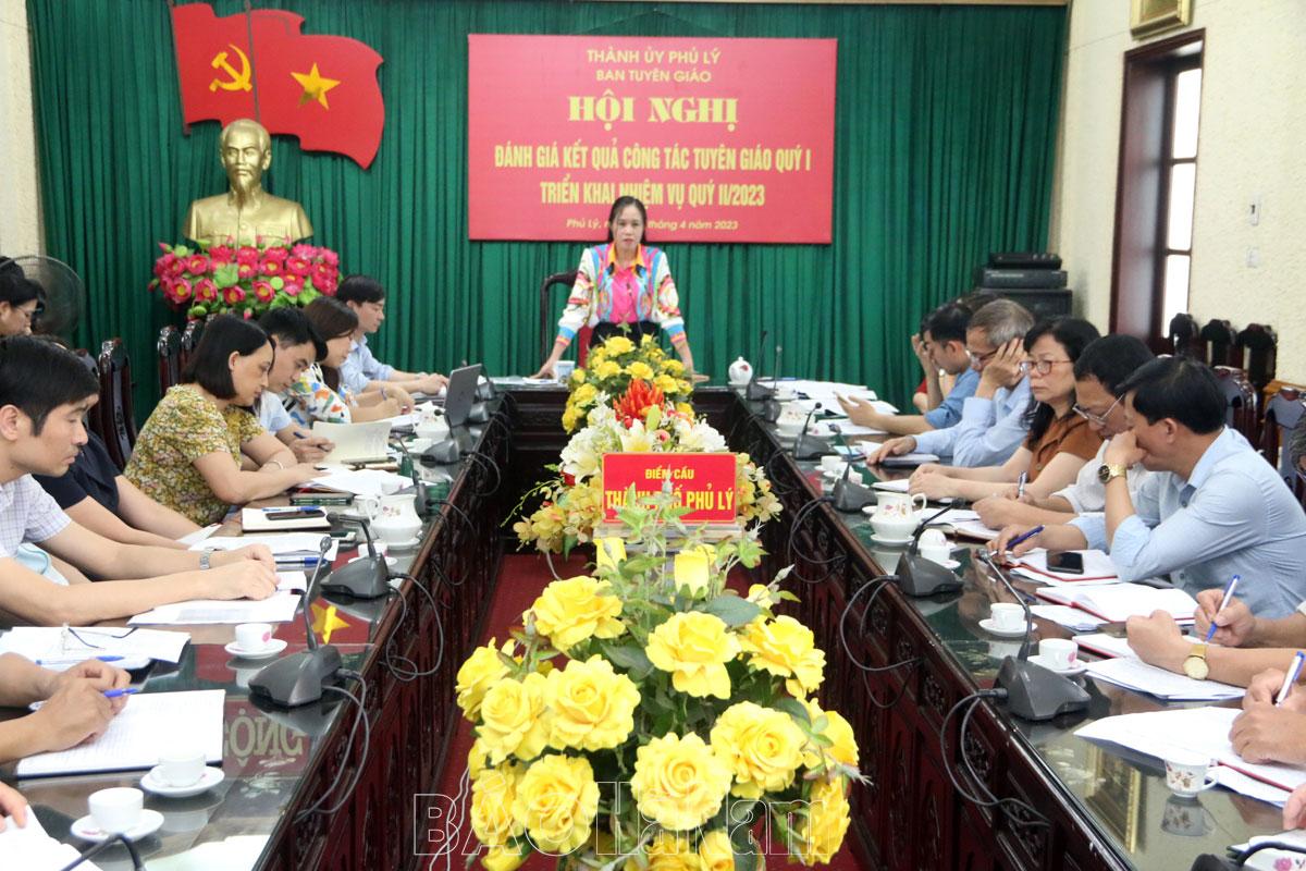 Ban Tuyên giáo Thành ủy Phủ Lý triển khai nhiệm vụ công tác quý II/2023