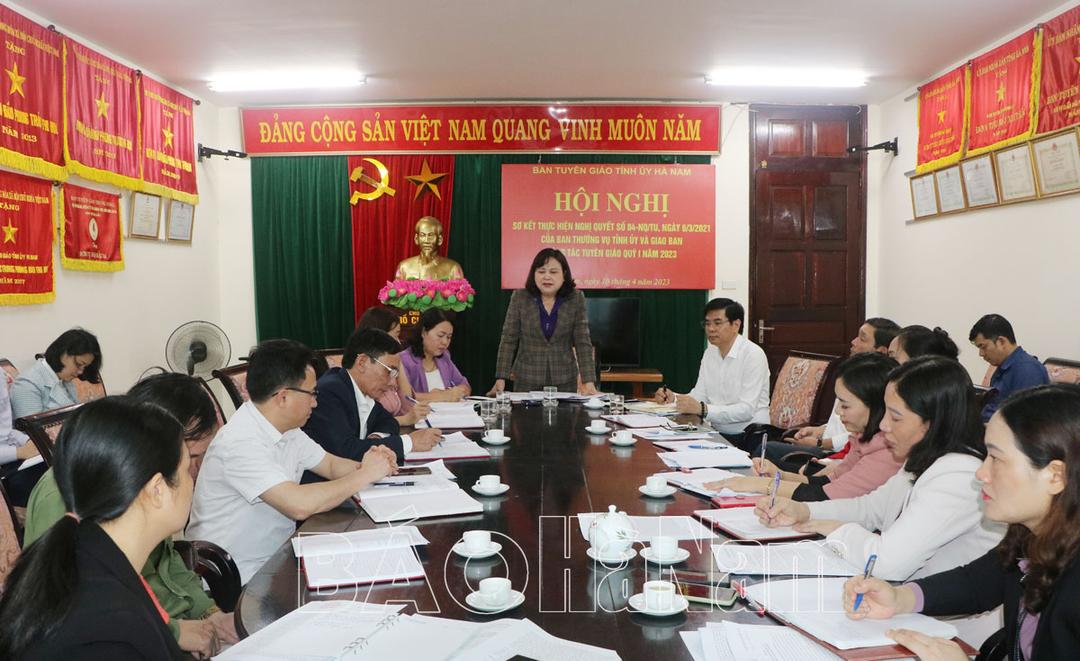 Ban Tuyên giáo Tỉnh ủy sơ kết thực hiện Nghị quyết 04 của BTV Tỉnh ủy và giao ban công tác tuyên giáo Quý I