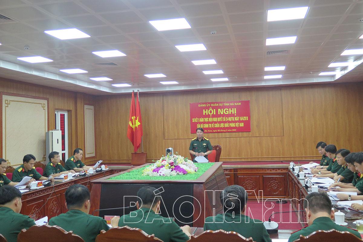 ĐUQS tỉnh sơ kết 5 năm thực hiện Nghị quyết 24 của Bộ Chính trị về Chiến lược Quốc phòng Việt Nam