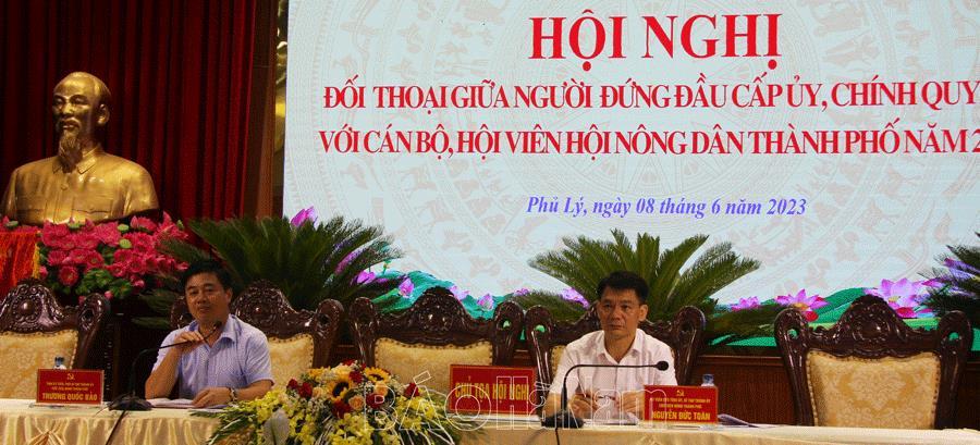 Thành ủy Phủ Lý đối thoại giữa người đứng đầu cấp uỷ, chính quyền với cán bộ, hội viên hội nông dân