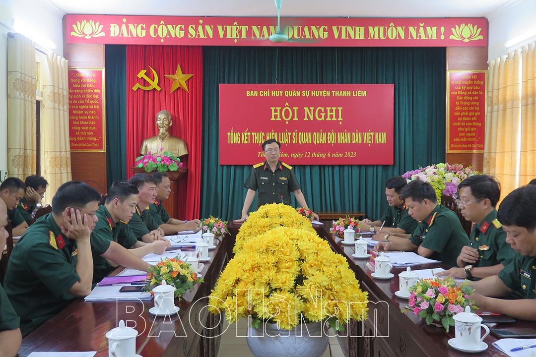Ban CHQS huyện Thanh Liêm, Kim Bảng tổng kết Luật Sĩ quan Quân đội nhân dân Việt Nam