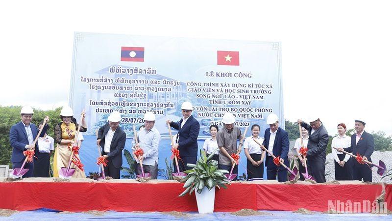 Khởi công xây dựng Trường song ngữ Lào-Việt Nam tại tỉnh Oudomxay