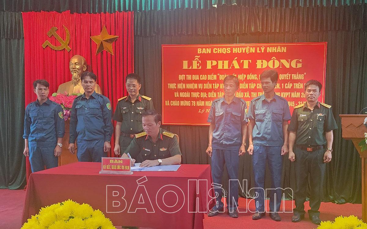 Ban CHQS huyện Lý Nhân phát động thi đua cao điểm 78 ngày đêm hành động kiểu mẫu