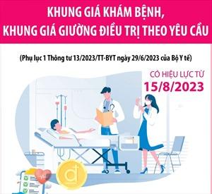 Khung giá khám bệnh, khung giá giường điều trị theo yêu cầu từ 15/8