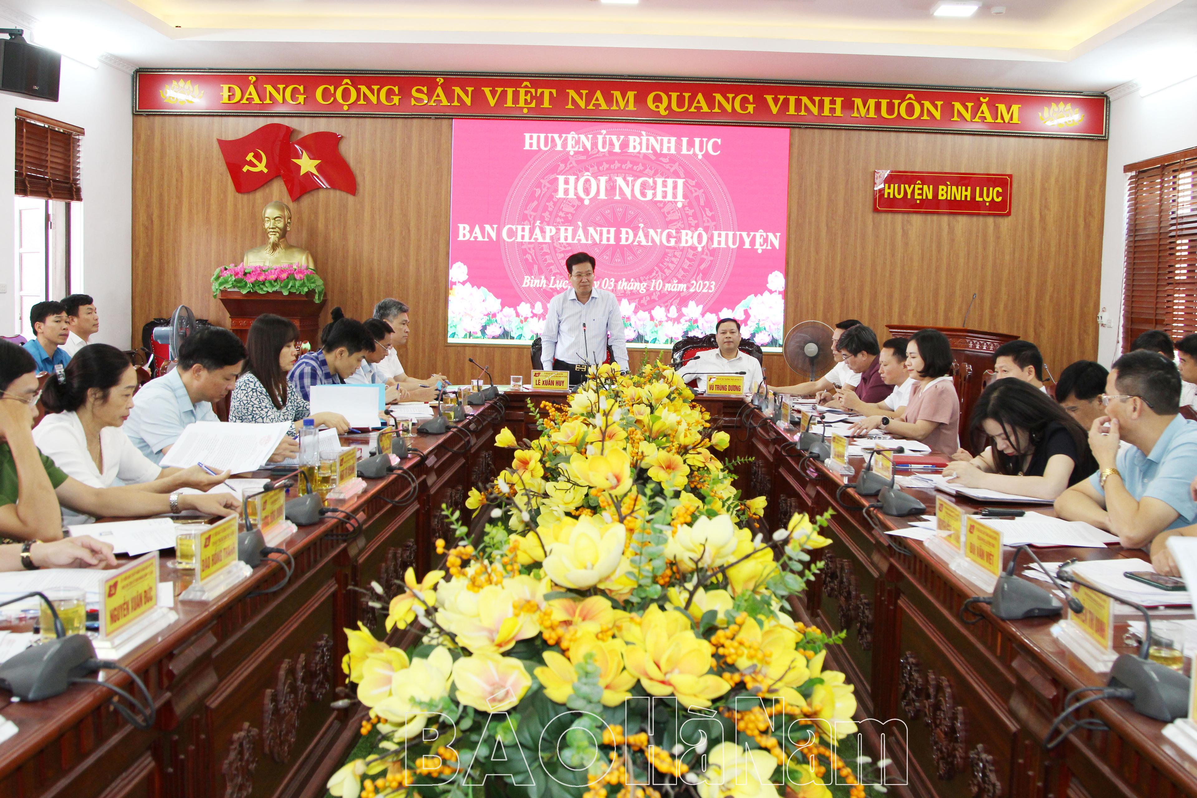 Huyện ủy Bình Lục triển khai nhiệm vụ trọng tâm quý IV năm 2023