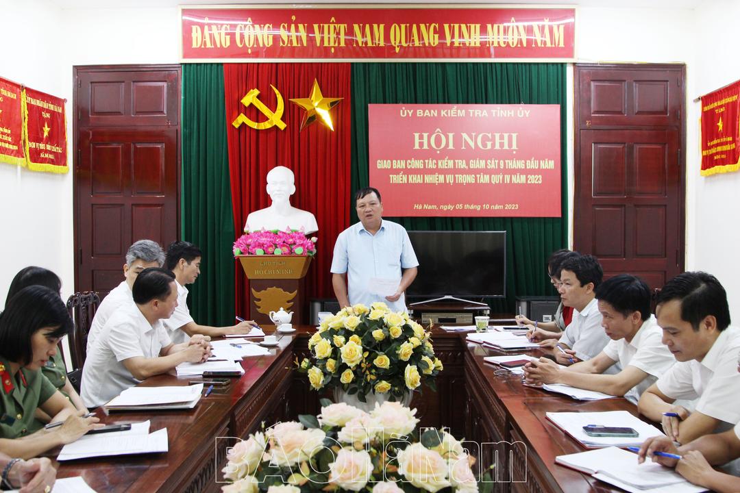 Uỷ ban Kiểm tra Tỉnh ủy triển khai nhiệm vụ công tác trọng tâm quý IV