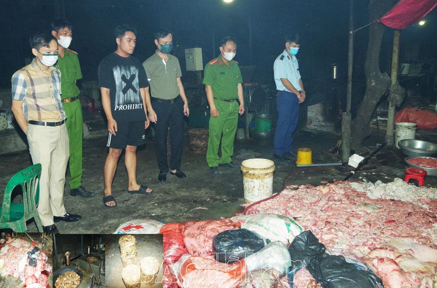 Phát hiện hơn 6 tấn thực phẩm bẩn tại một cơ sở kinh doanh ở xã Nhật Tựu (Kim Bảng)