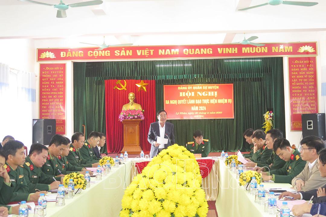 Đảng uỷ Quân sự huyện Lý Nhân ra nghị quyết lãnh đạo thực hiện nhiệm vụ năm 2024