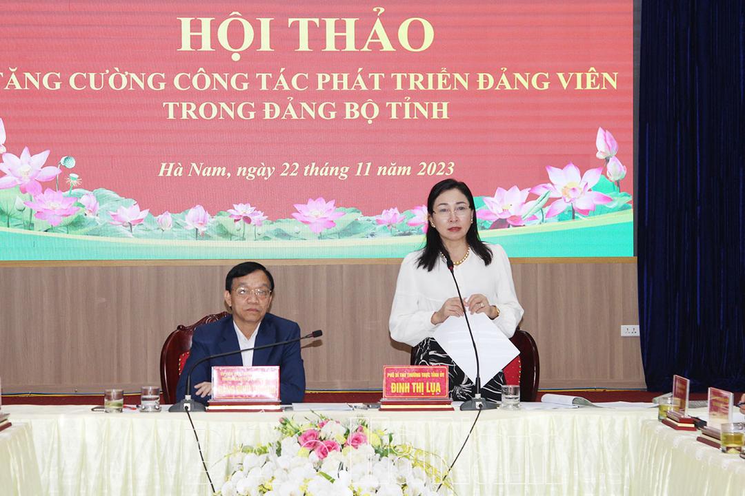 Hội thảo tăng cường công tác phát triển đảng viên trong Đảng bộ tỉnh