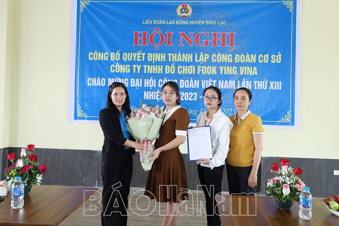 Thành lập CĐCS Công ty TNHH đồ chơi Fook Ying Vina