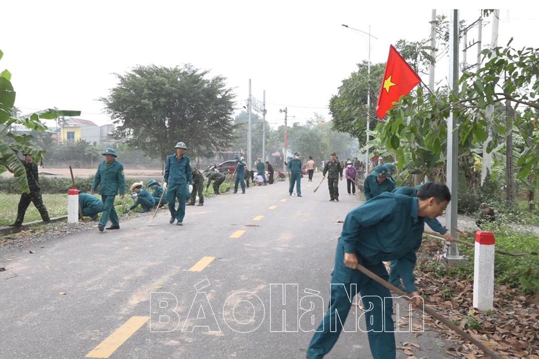 Ban CHQS huyện Kim Bảng hành quân dã ngoại làm công tác dân vận