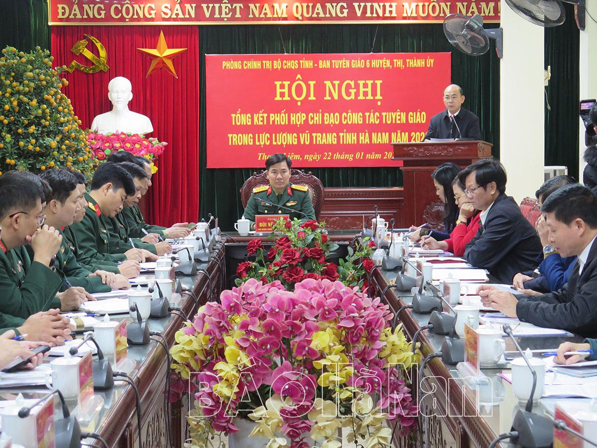 Tổng kết hoạt động phối hợp chỉ đạo công tác tuyên giáo trong LLVT địa phương