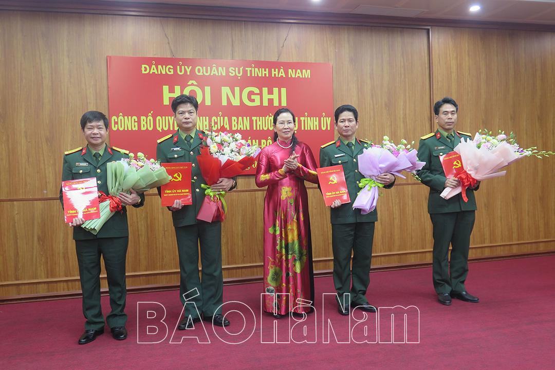 Đảng uỷ Quân sự tỉnh công bố quyết định của Ban Thường vụ Tỉnh uỷ về công tác cán bộ